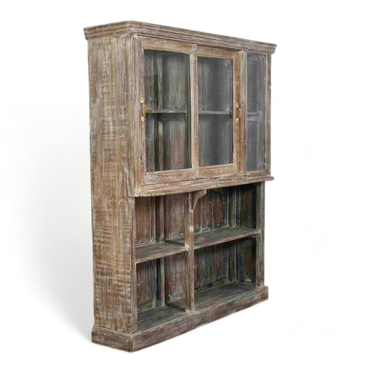 Large Vintage Antique Solid Wood Shop Display Cabinet Kitchen Dresser Cupboard
