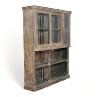 Large Vintage Antique Solid Wood Shop Display Cabinet Kitchen Dresser Cupboard
