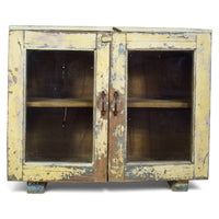 Vintage Worn Painted Rustic Cupboard Cabinet