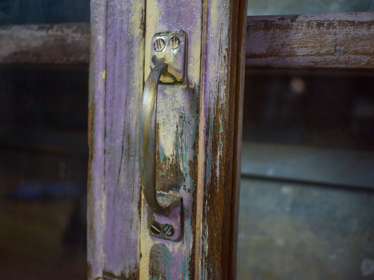 Vintage Worn Painted Rustic Cupboard Cabinet