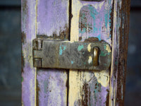Vintage Worn Painted Rustic Cupboard Cabinet
