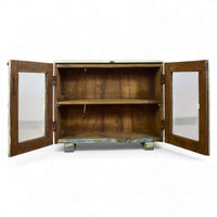 Vintage Worn Painted Rustic Cupboard Cabinet