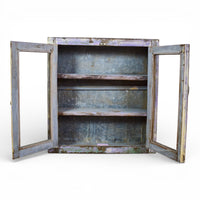 Vintage Worn Painted Rustic Cupboard Cabinet