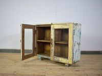 Vintage Worn Painted Rustic Cupboard Cabinet