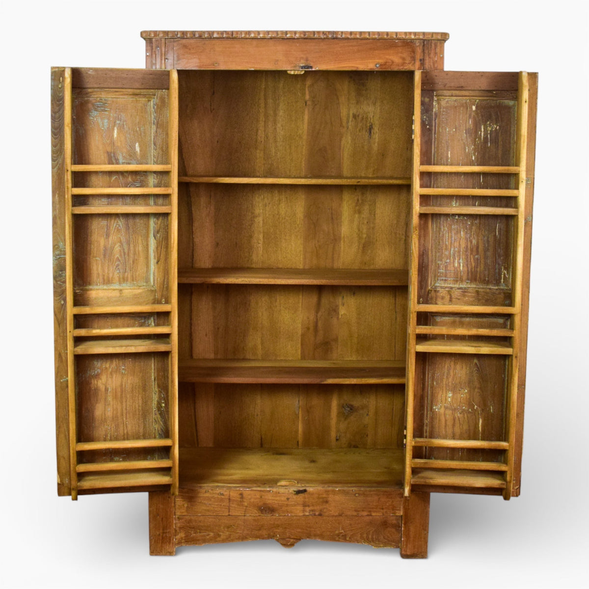 Vintage Hard Wood Fitted Interior Cupboard Cabinet Storage