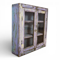Vintage Worn Painted Rustic Cupboard Cabinet
