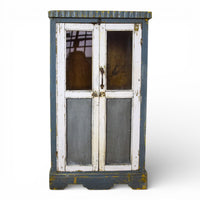 Vintage Worn Painted Rustic Cupboard Cabinet