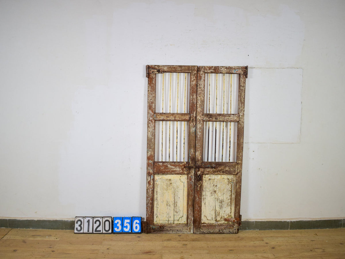 Pair of Antique Vintage Indian Doors Shutters