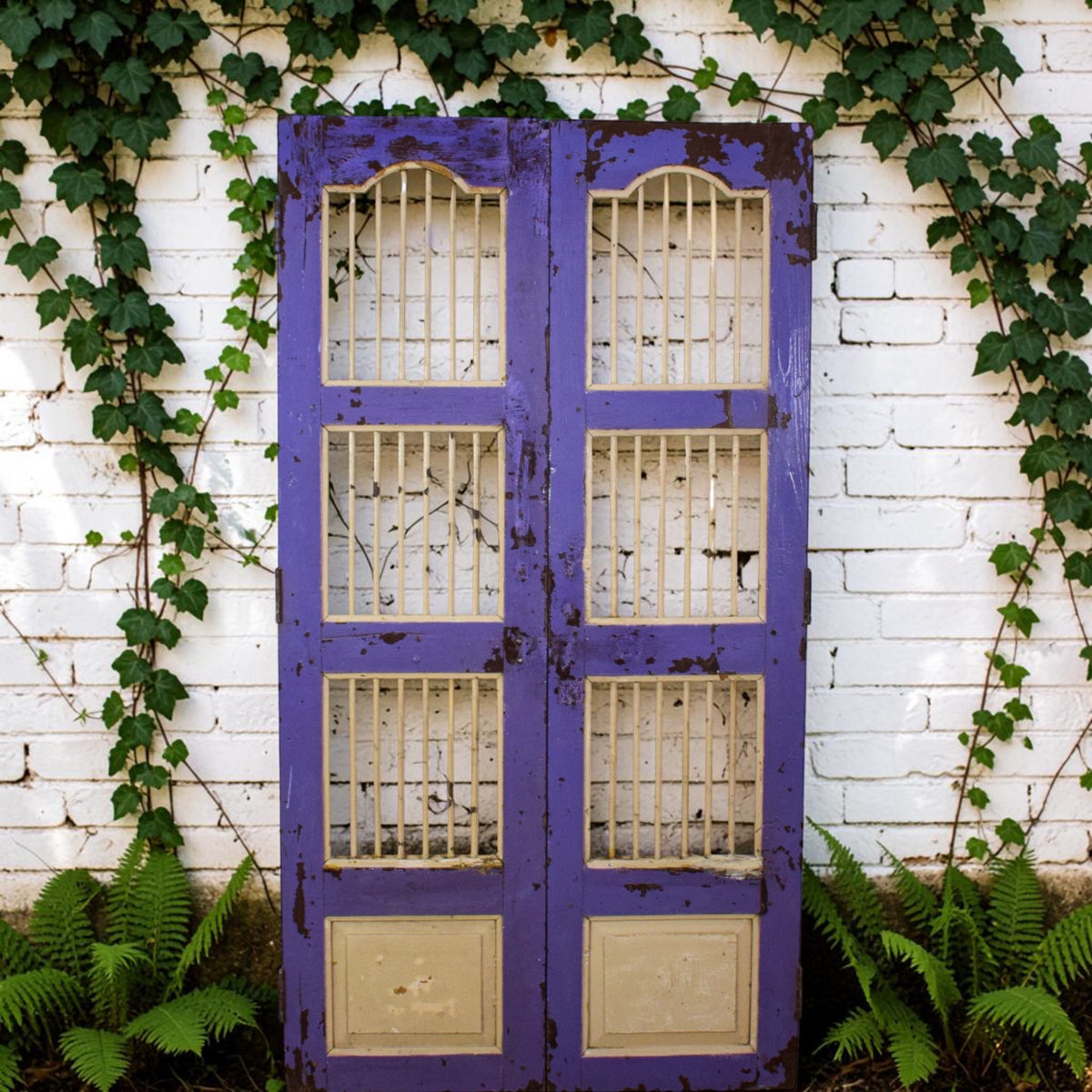 Pair of Antique Vintage Indian Doors Shutters