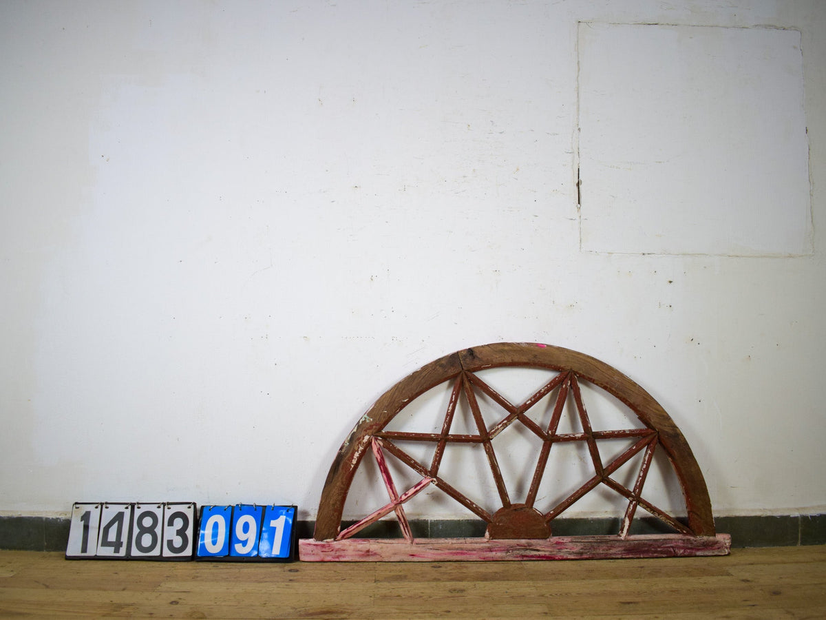 Vintage Wooden Fanlight Window Frame
