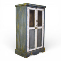 Vintage Worn Painted Rustic Cupboard Cabinet