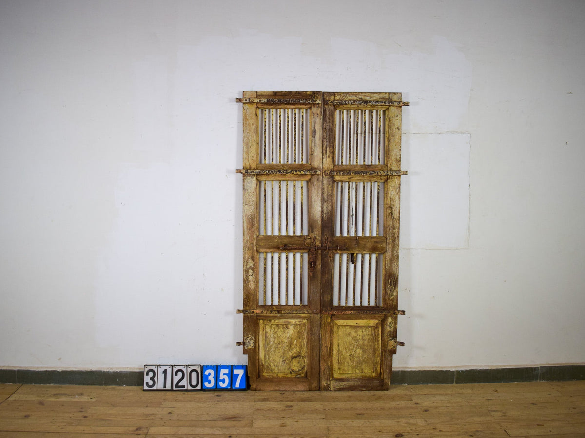 Pair of Antique Vintage Indian Doors Shutters