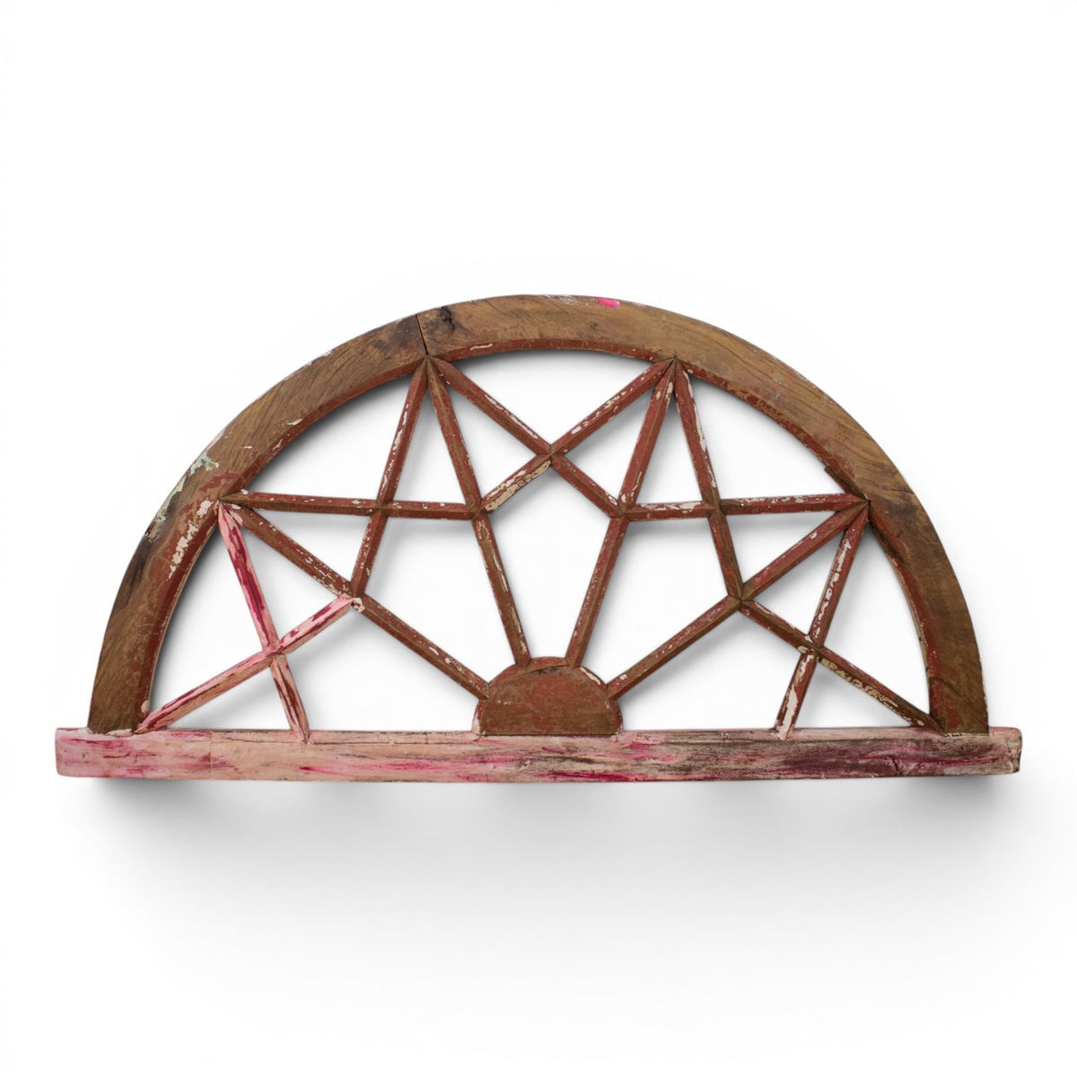 Vintage Wooden Fanlight Window Frame