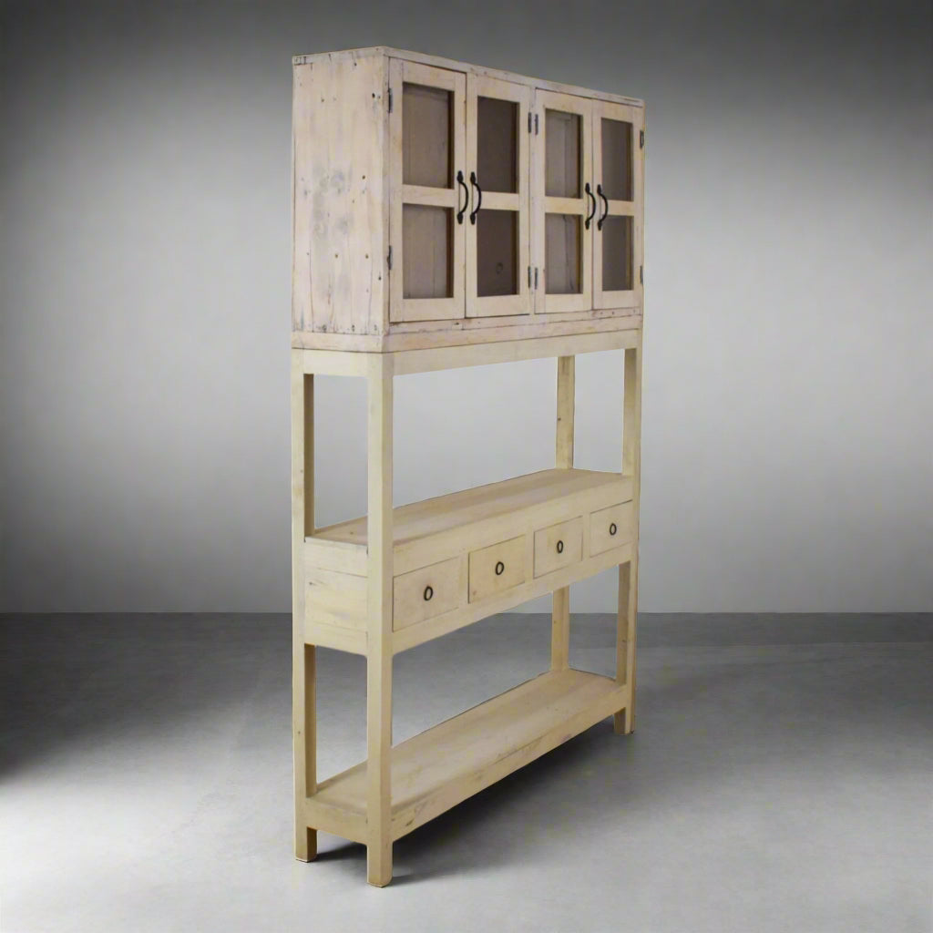 Vintage Rustic Reclaimed Wooden Sideboard Cupboard Dresser