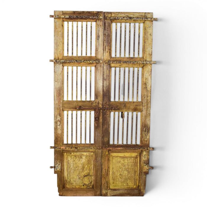 Pair of Antique Vintage Indian Doors Shutters