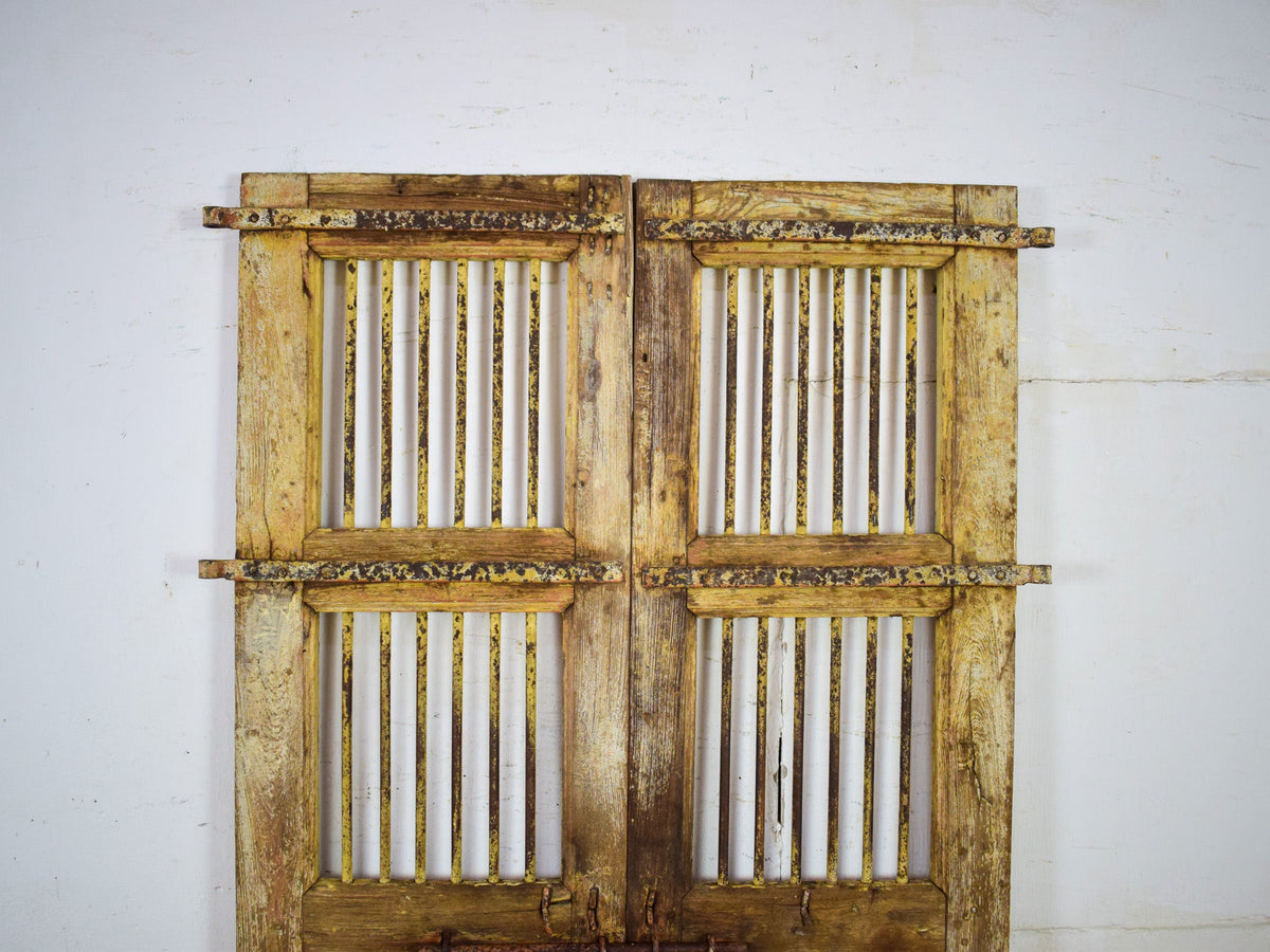 Pair of Antique Vintage Indian Doors Shutters