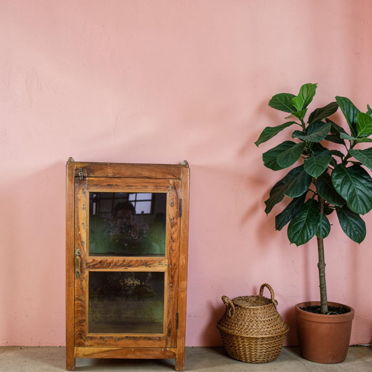 Small Vintage Rustic Cupboard Cabinet