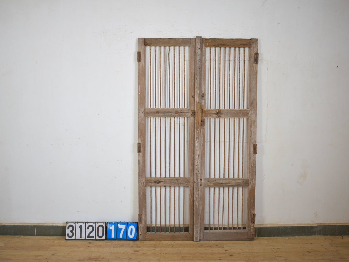 Pair of Antique Vintage Indian Doors Shutters