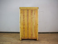 Vintage Bleached Rustic Kitchen Foor Cupboard Cabinet Wooden Wheels