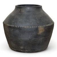 Handmade Antique Design Black Clay Pot Urn