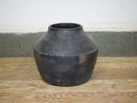 Handmade Antique Design Black Clay Pot Urn