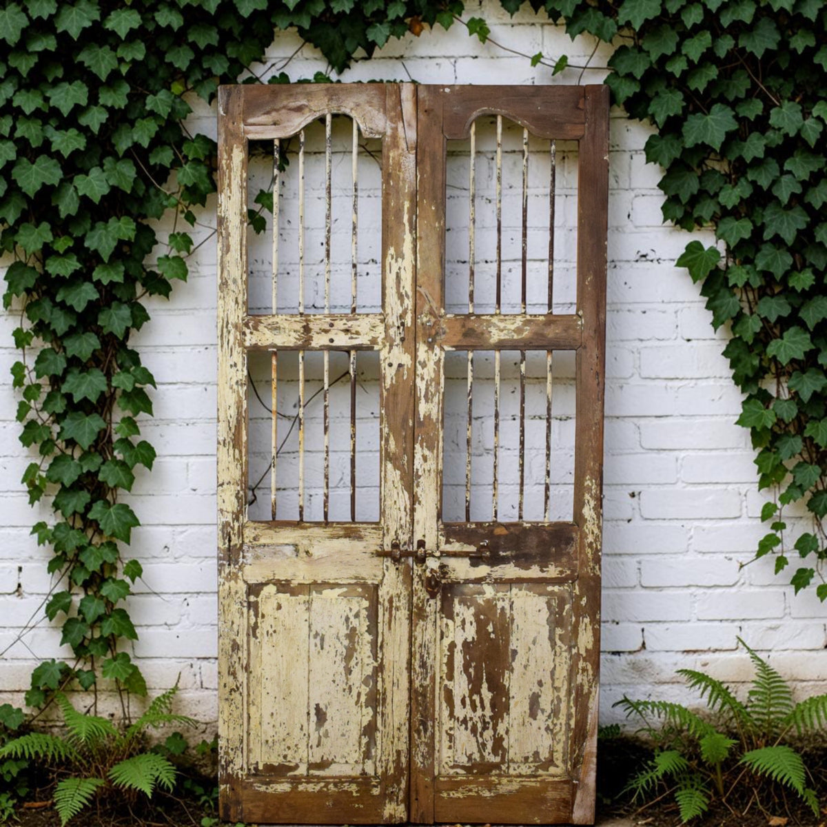 Pair of Antique Vintage Indian Doors Shutters