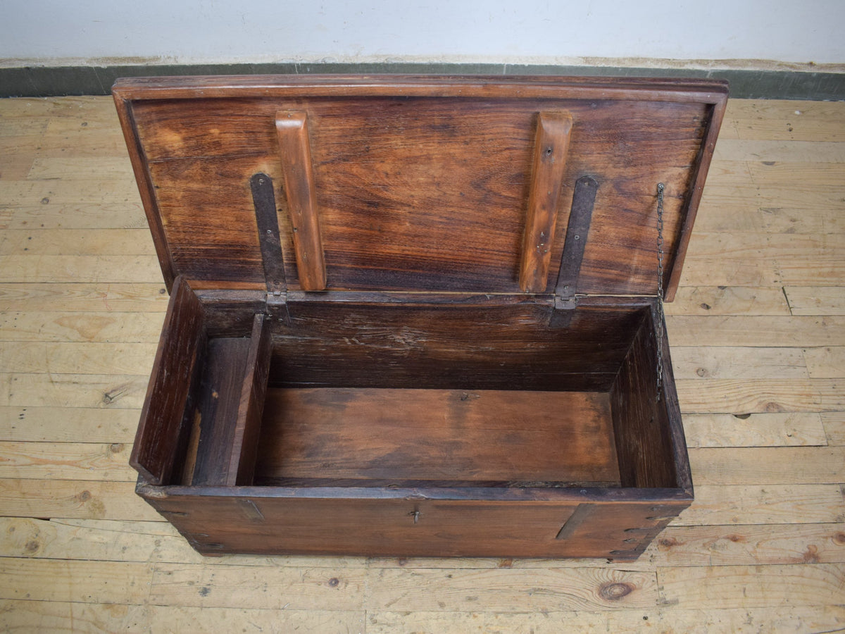 Vintage Teak Wooden Chest Box Coffee Table