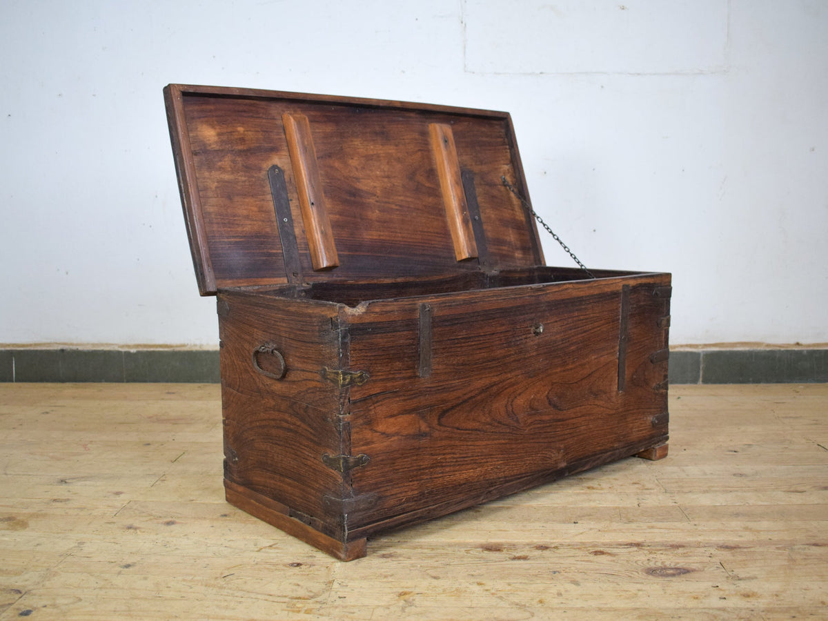 Vintage Teak Wooden Chest Box Coffee Table