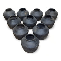 Handmade Antique Design Black Clay Pot Urn