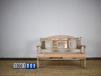 Vintage Indian Bench With Old Mirror Glass Decoration