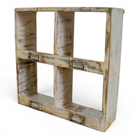 Vintage Reclaimed Wooden Pigeon Hole Wall Kitchen Display Shelves