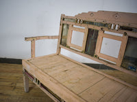 Vintage Indian Bench With Old Mirror Glass Decoration