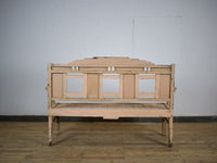 Vintage Indian Bench With Old Mirror Glass Decoration