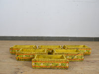 Vintage Indian Hand Painted Wooden Brick Mould Box