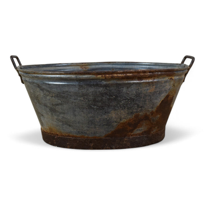 Original Vintage Galvanised Metal Bath Tub Planter