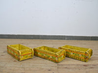 Vintage Indian Hand Painted Wooden Brick Mould Box