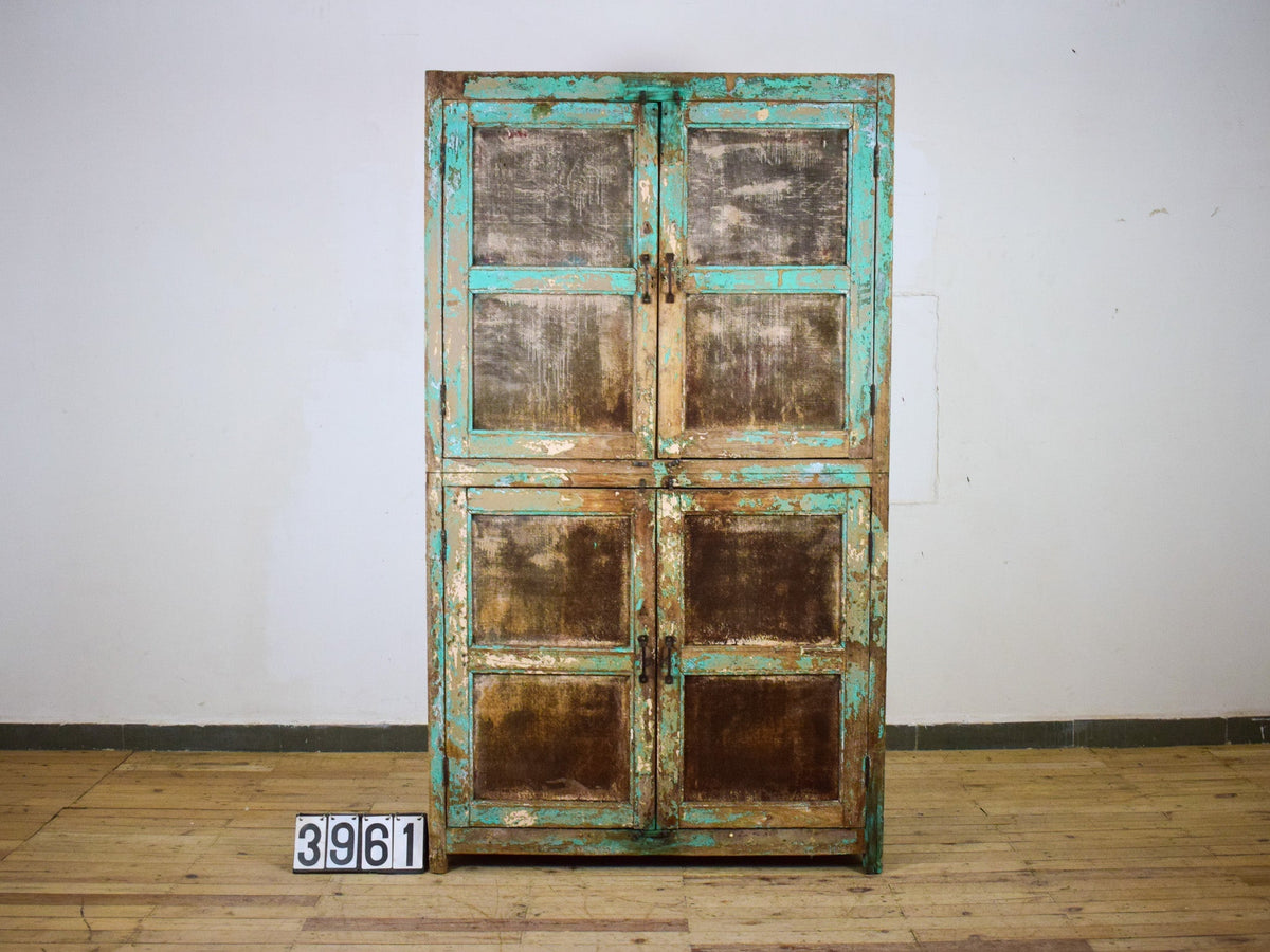 Large Vintage Rustic Wooden Cupboard Cabinet