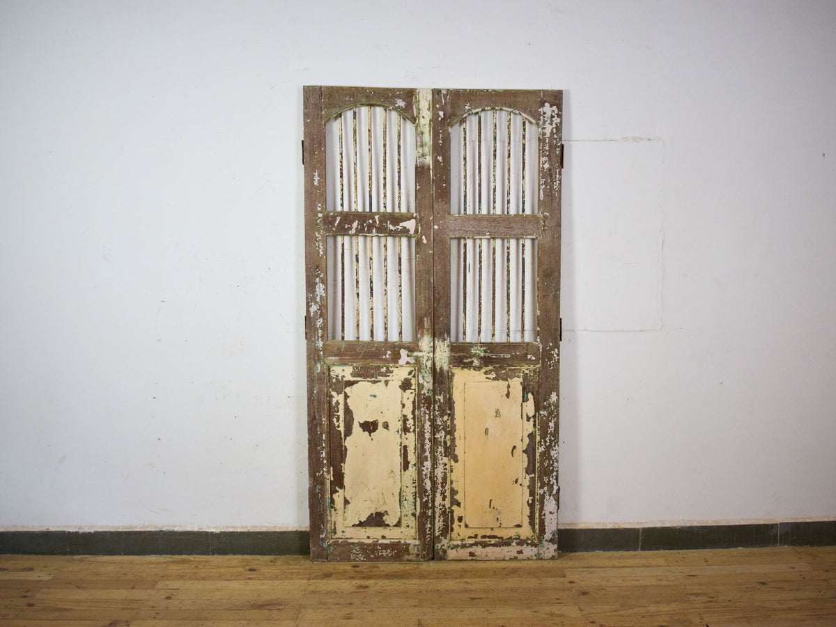 Pair of Antique Vintage Indian Doors Shutters