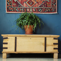 Vintage Rustic Wooden Chest Box Coffee Table