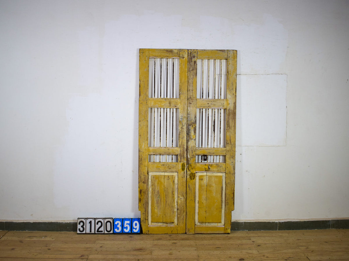 Pair of Antique Vintage Indian Doors Shutters