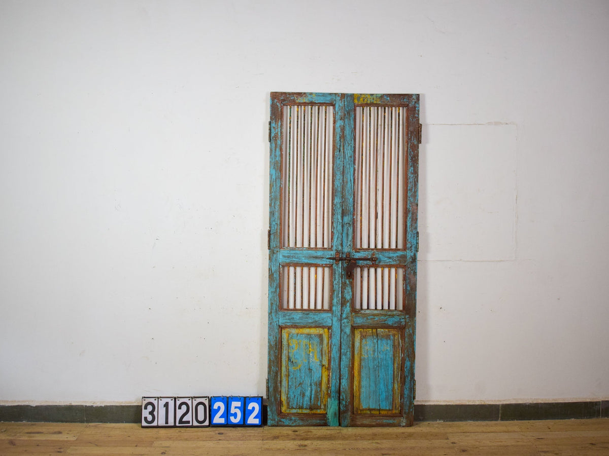 Pair of Antique Vintage Indian Doors Shutters