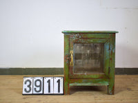 Vintage Worn Painted Rustic Cupboard Cabinet