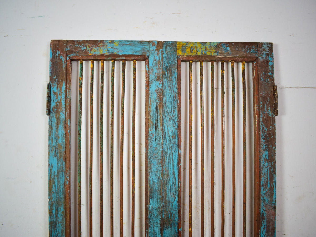 Pair of Antique Vintage Indian Doors Shutters