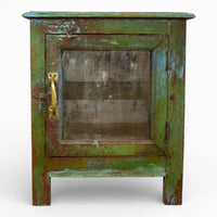 Vintage Worn Painted Rustic Cupboard Cabinet