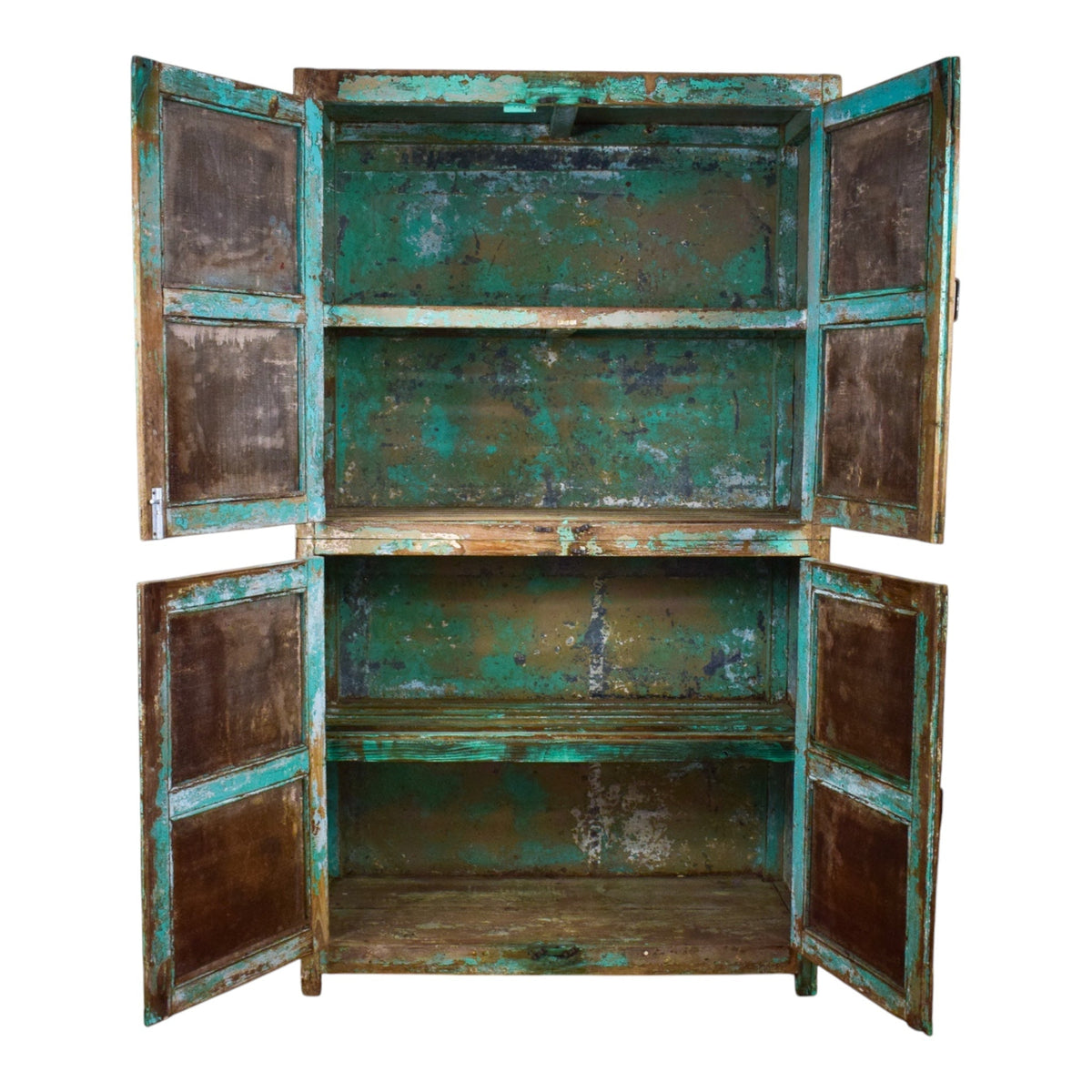 Large Vintage Rustic Wooden Cupboard Cabinet
