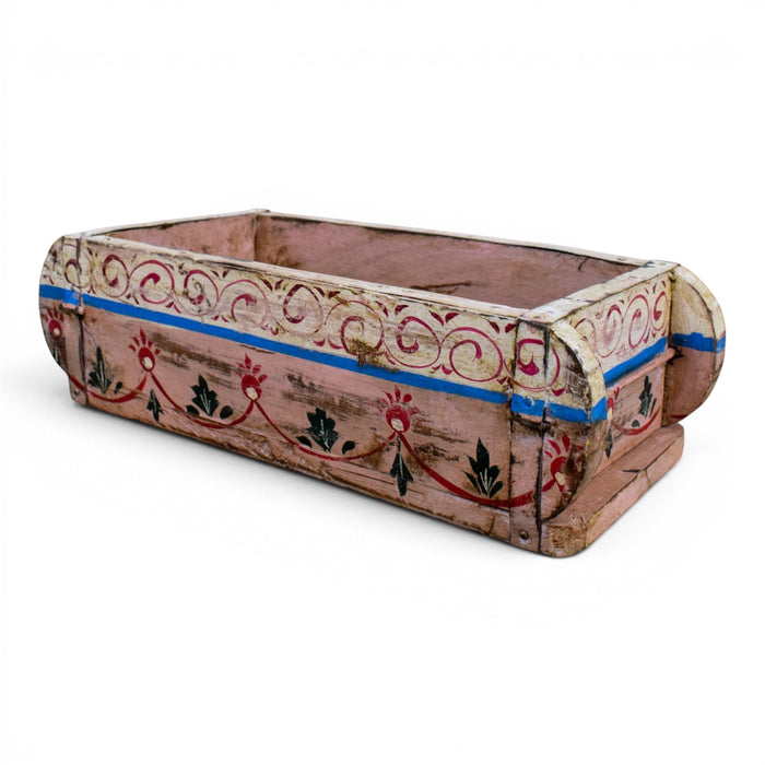 Vintage Indian Hand Painted Wooden Brick Mould Box