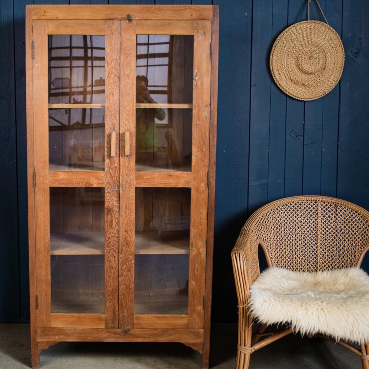 Vintage Wooden Rustic Cupboard Cabinet