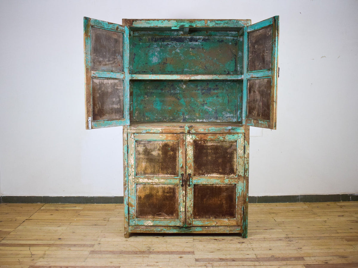 Large Vintage Rustic Wooden Cupboard Cabinet