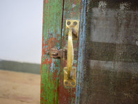 Vintage Worn Painted Rustic Cupboard Cabinet