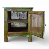 Vintage Worn Painted Rustic Cupboard Cabinet